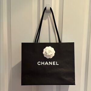 CHANEL Black Tote with Iconic Camellia